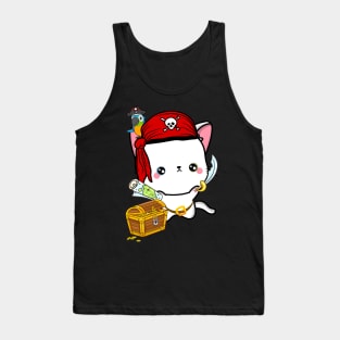 Funny angora cat is a pirate Tank Top